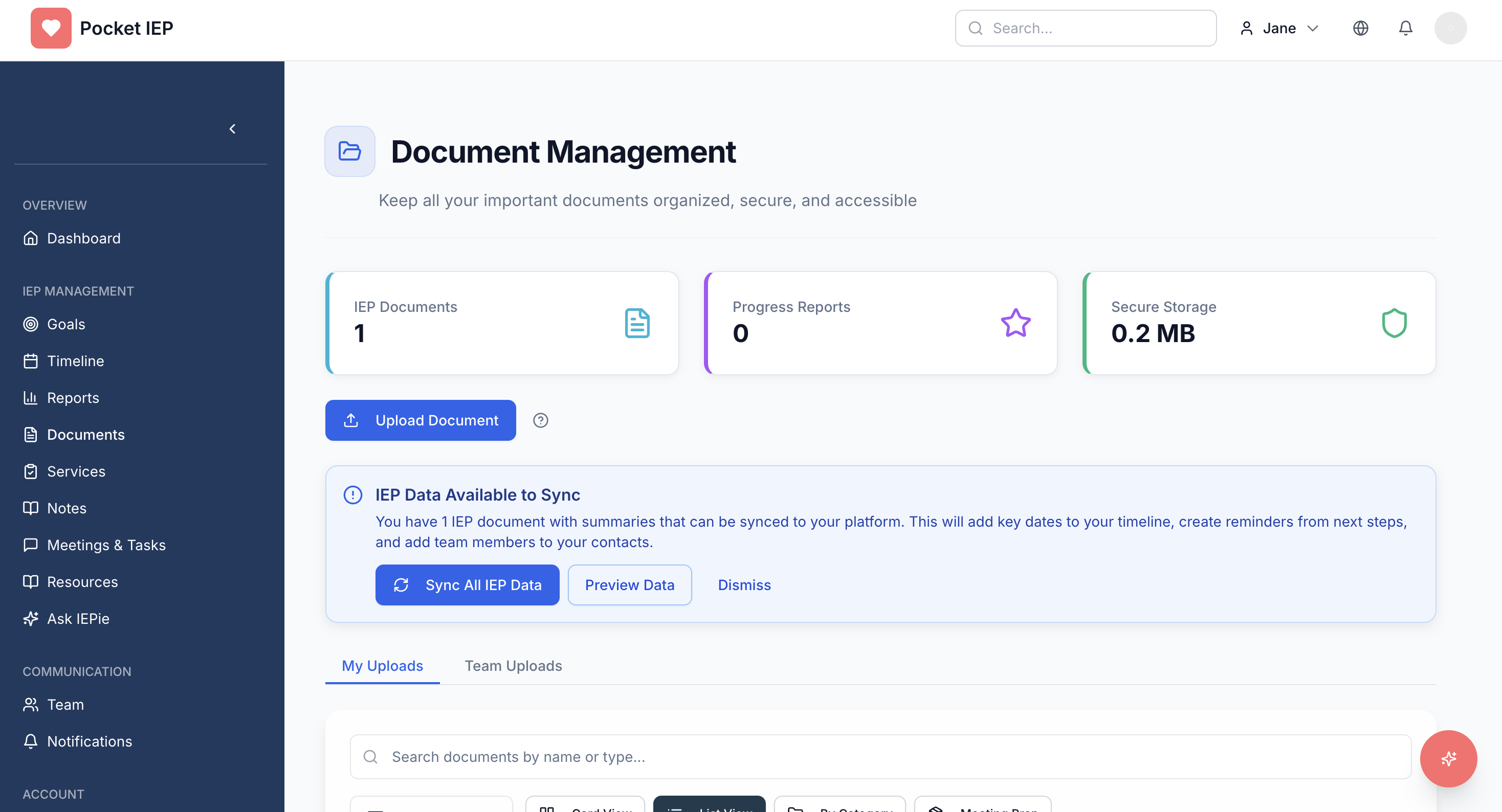Keep all IEP documents organized and accessible